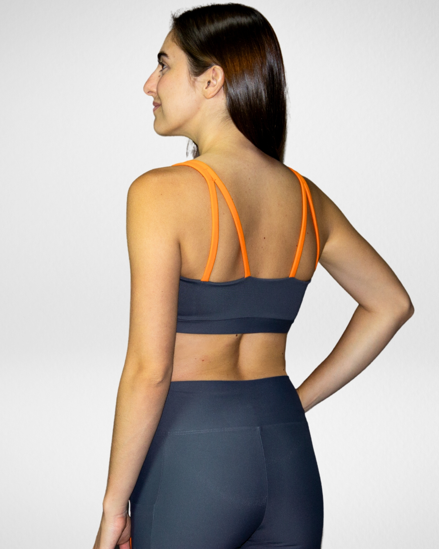 Conjunto Top e Bermuda 220 Floripa Cinza e Laranja - Imagem 2
